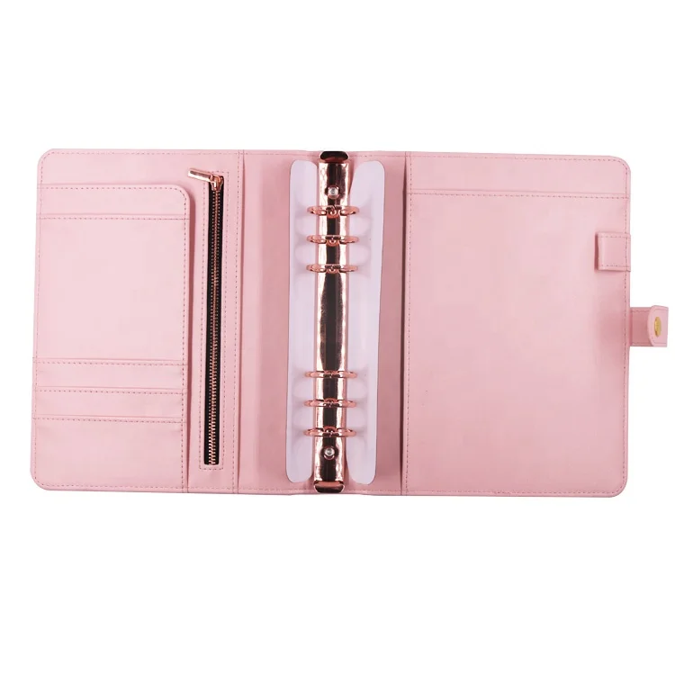 Journal 6 Ring Binder Notebook in Summer STOCK A5 A6 PU Leather Colors for Girls Pink Mini Yellow Bag Green Gift Cover Business