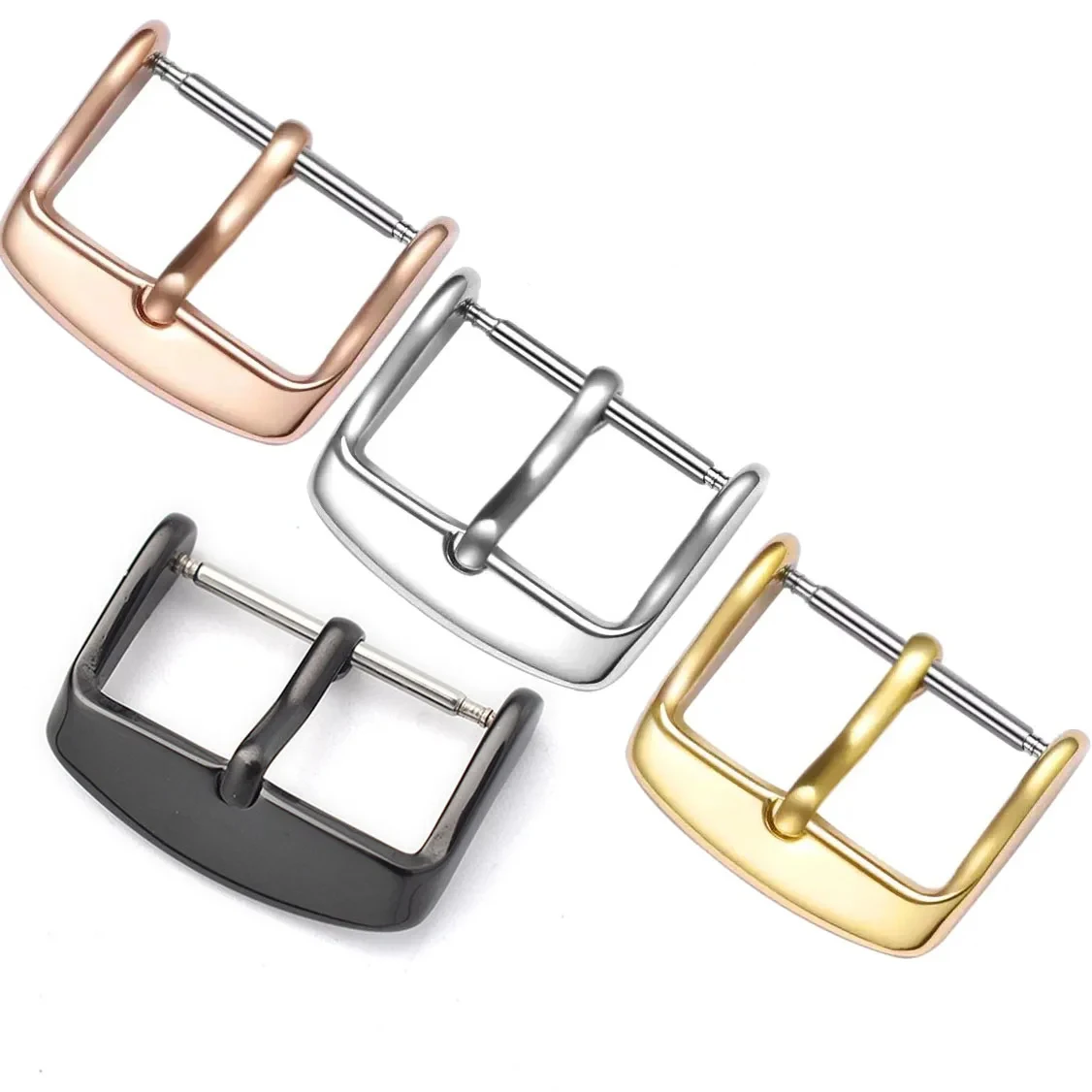 10 12 14 16 18 20 22 24 mm Watchbands Buckle Stainless Steel Pin Clasp Watch Accessories Leather Band Strap Watch Buckle