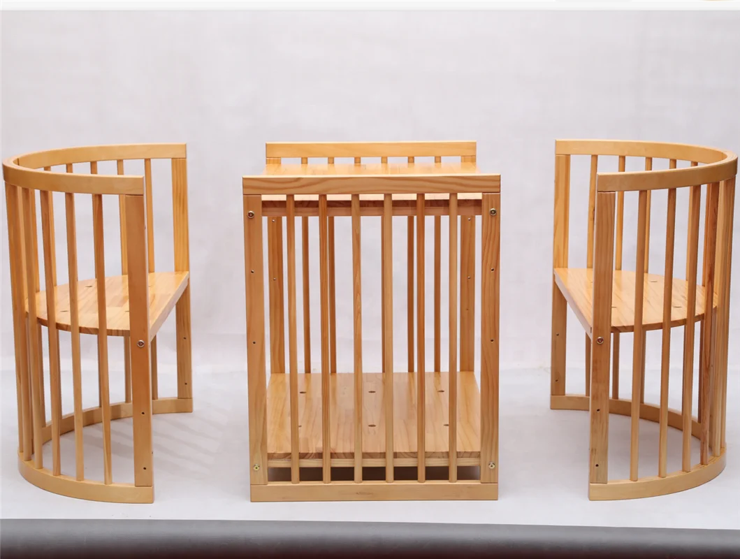 
Wholesale Adjustable Baby Crib Bed Wooden Round Swing Crib Cot 