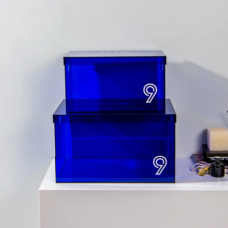 Custom PMMA Colorful plexiglass Christmas Holiday Gift Box Transparent Acrylic Storage Box