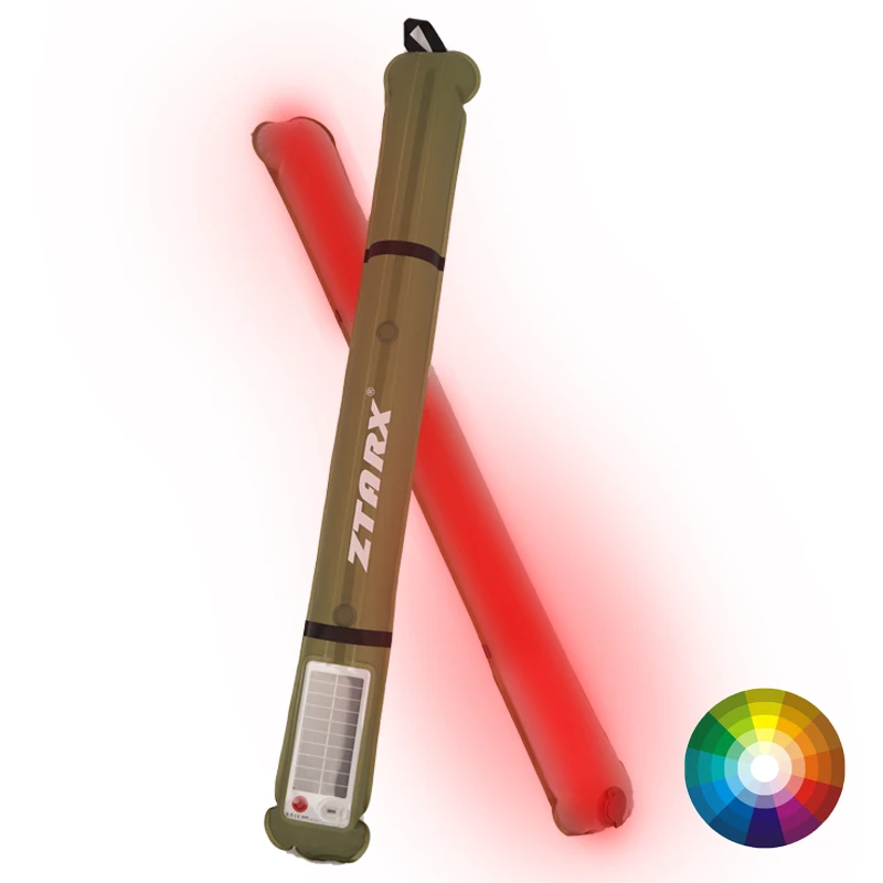 Best selling RGBW Solar Power LED tube lights lightweight Foldable Camping USB Lamps for outdoor party night