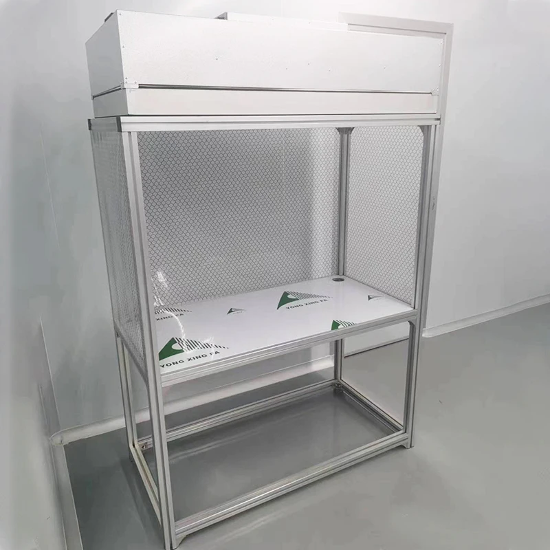Custom vertical horizontal portable mini desktop workbench laminar air flow hood clean cabinet with FFU hepa h14 for industry
