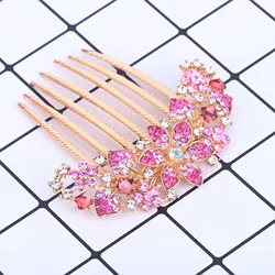 Korean alloy rhinestone headgear bridal hair comb insert comb hair accessories