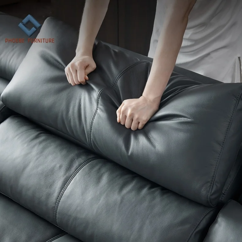 High end import genuine leather home furniture living room l shape sofa fabric 4 seat chesterfield couch