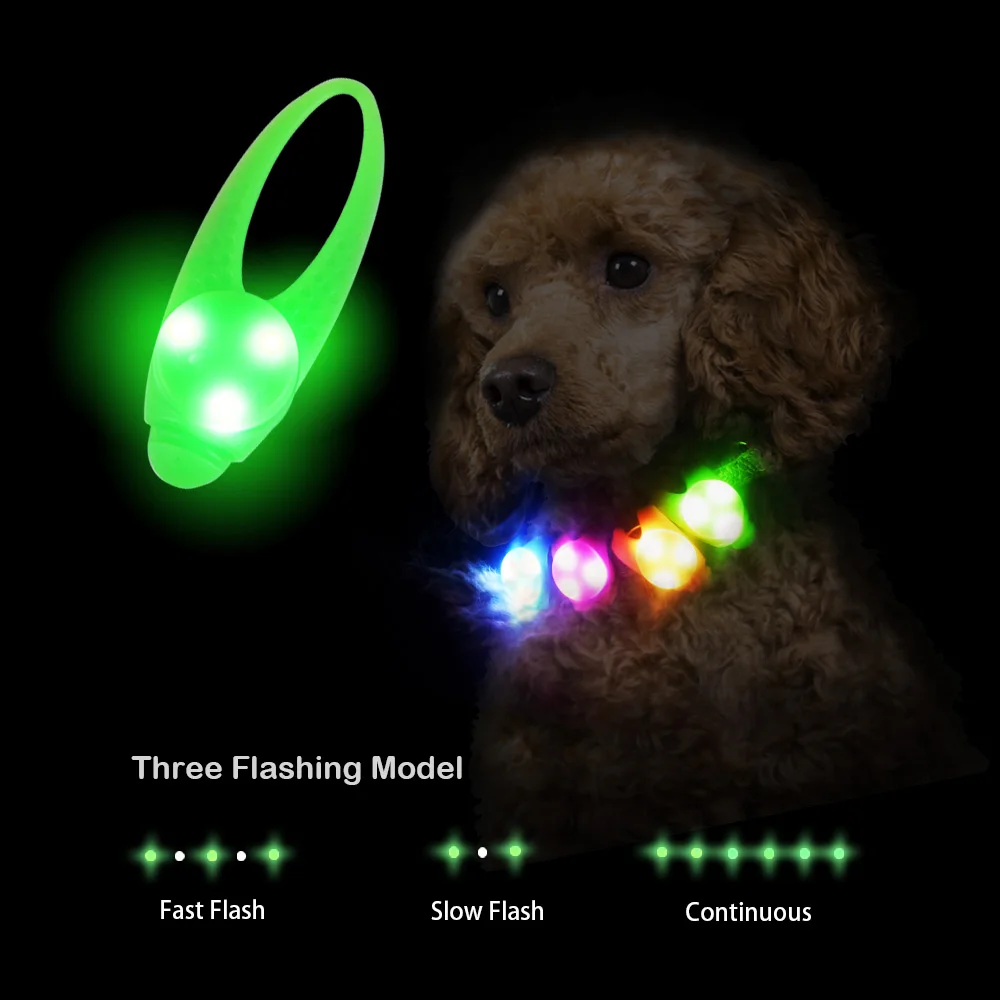 Laroo  Light Up Dog Tags Flashing Dog Camping Gear LED Clip-on Pet ID Pendant Glowing  Dog Collar Light for Night Walking