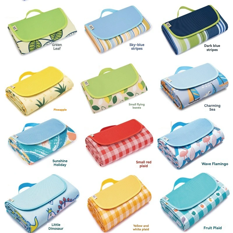 Family Travel Camping Custom Outdoor Beach Mat Foldable Sand-Free Waterproof Picnic Blanket