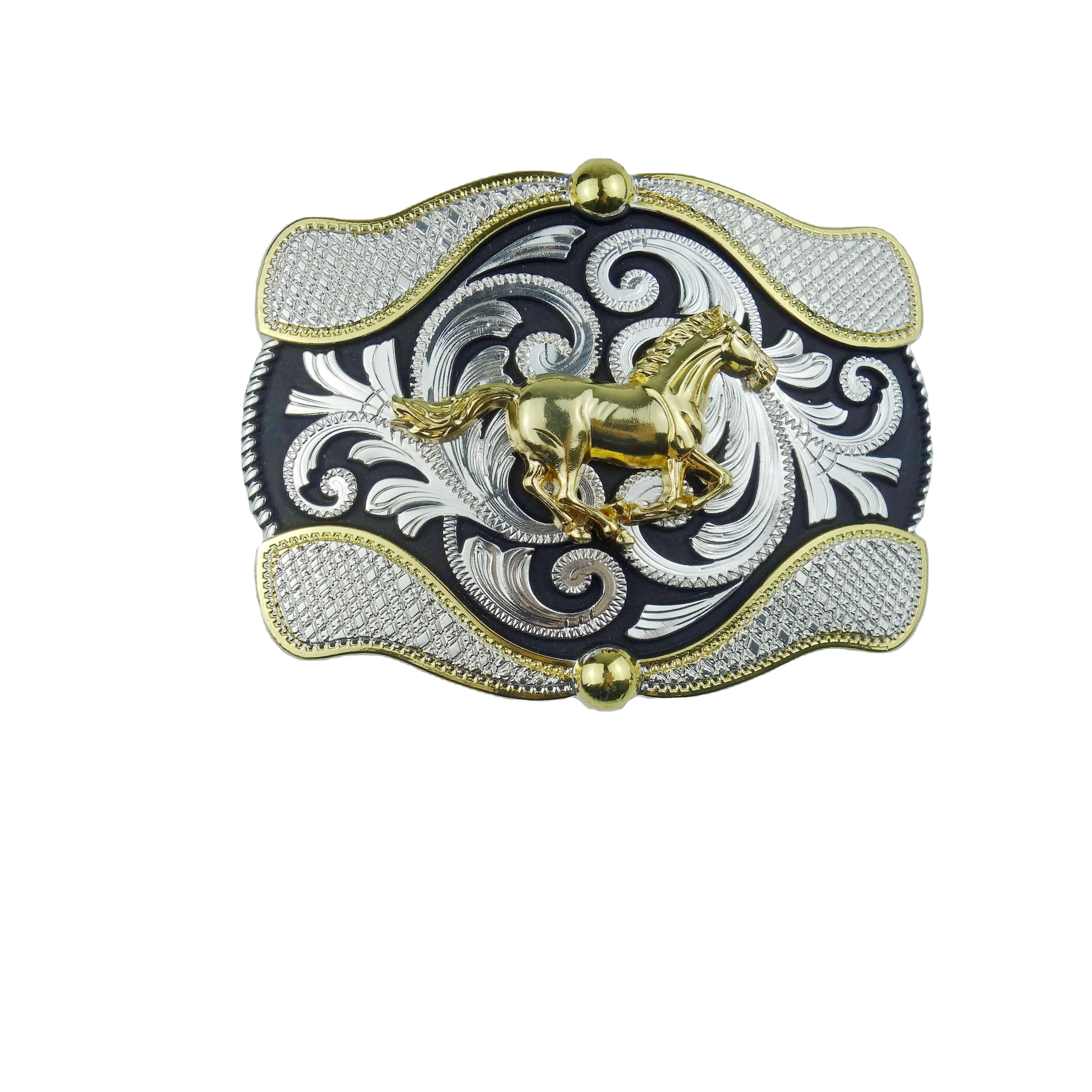New Western Cowboy Belt Buckle Customizable Belt Buckle Silvers Golds Belt Buckle