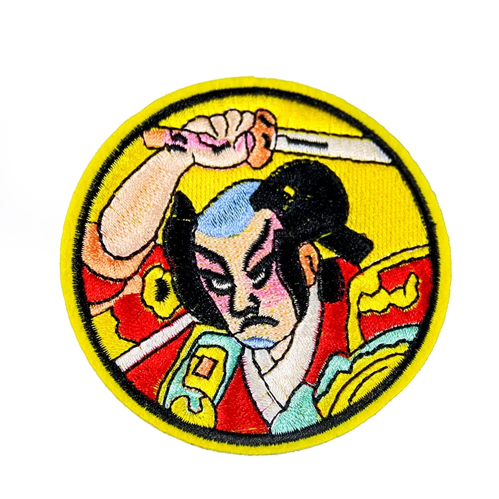 
Wholesale China Manufacture High Quality Samurai Badge Clothes Bag Iron on Sew on Japanese Warrior Patch 