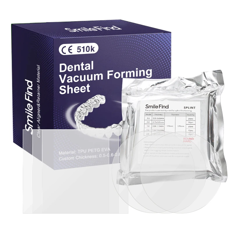 CE Thickness 0.5 0.76mm Petg Tpu 120 125mm Double Multiple Tirlayered Dental Thermoforming Vacuum Paper Sheet Aligners Sheets