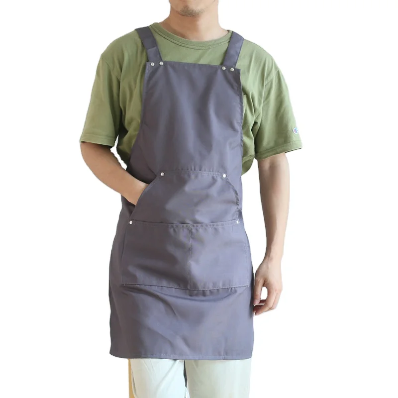 Chef Bib Apron 100% cotton Embroidery Logo Kitchen Custom Kitchen Apron Long Adult plastic apron hairdresser