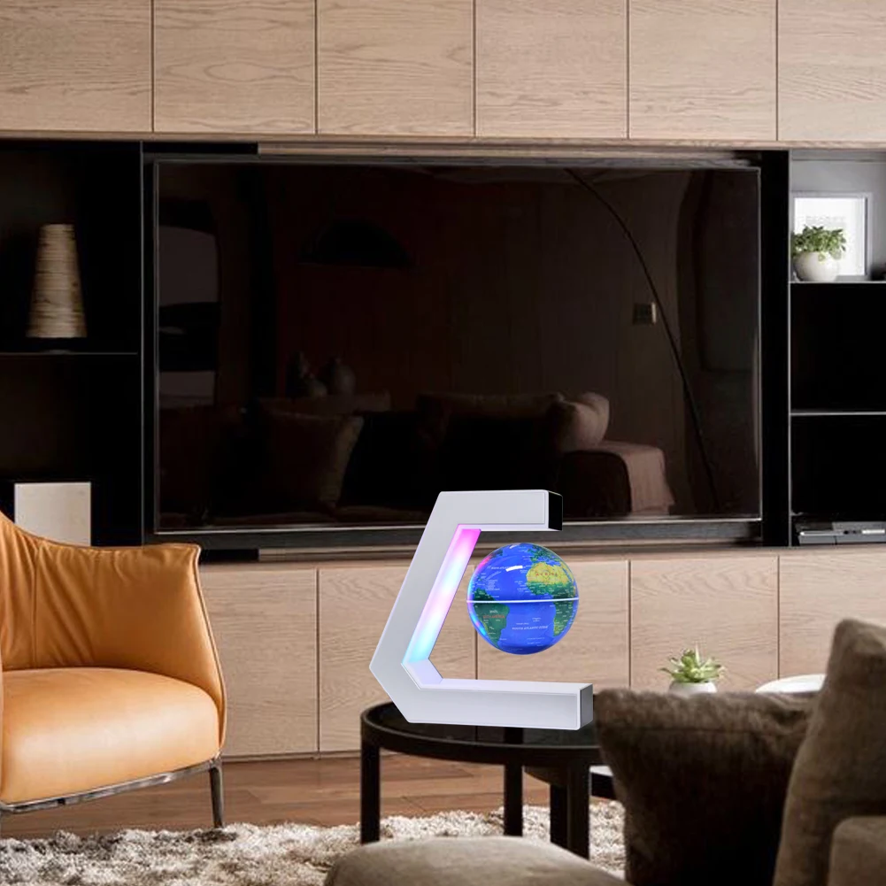 Levitating floating Globe with World Map,Magnetic Rotation Float Globe with Colorful Led Light