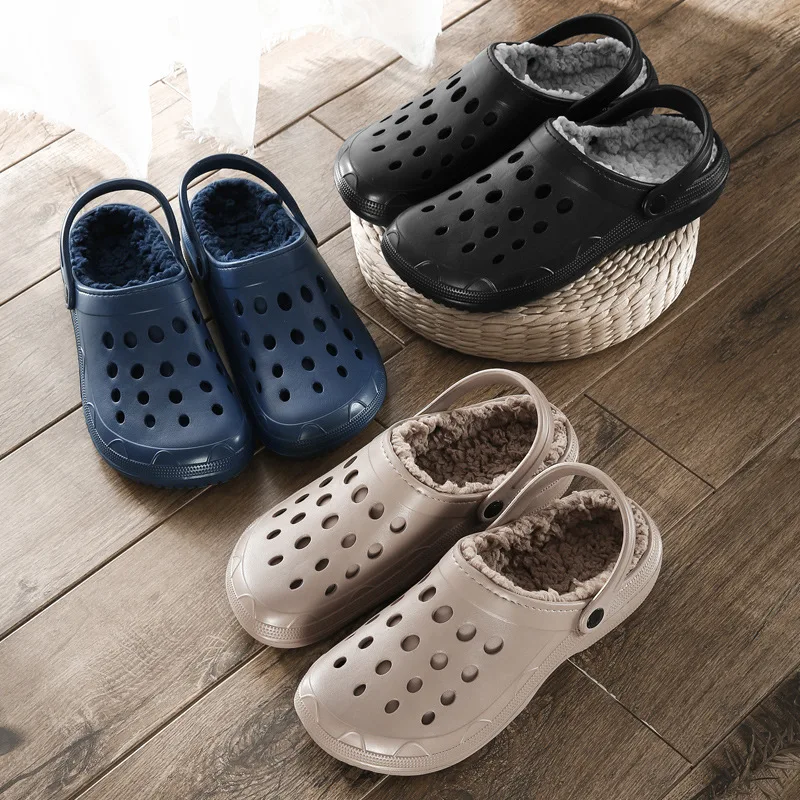 Зимние Горячие теплые пушистые хлопковые тапочки на флисовой подкладке INS для отдыха мужские классические Слиперы на подкладке