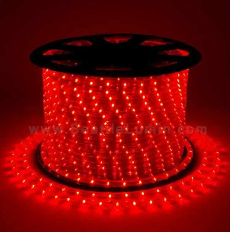 220V 2 Wires Rope Light 36 LED 48 LED Landscape Lighting Used Waterproof Light Rope 100m Roll Motif Making LED Rope 100m