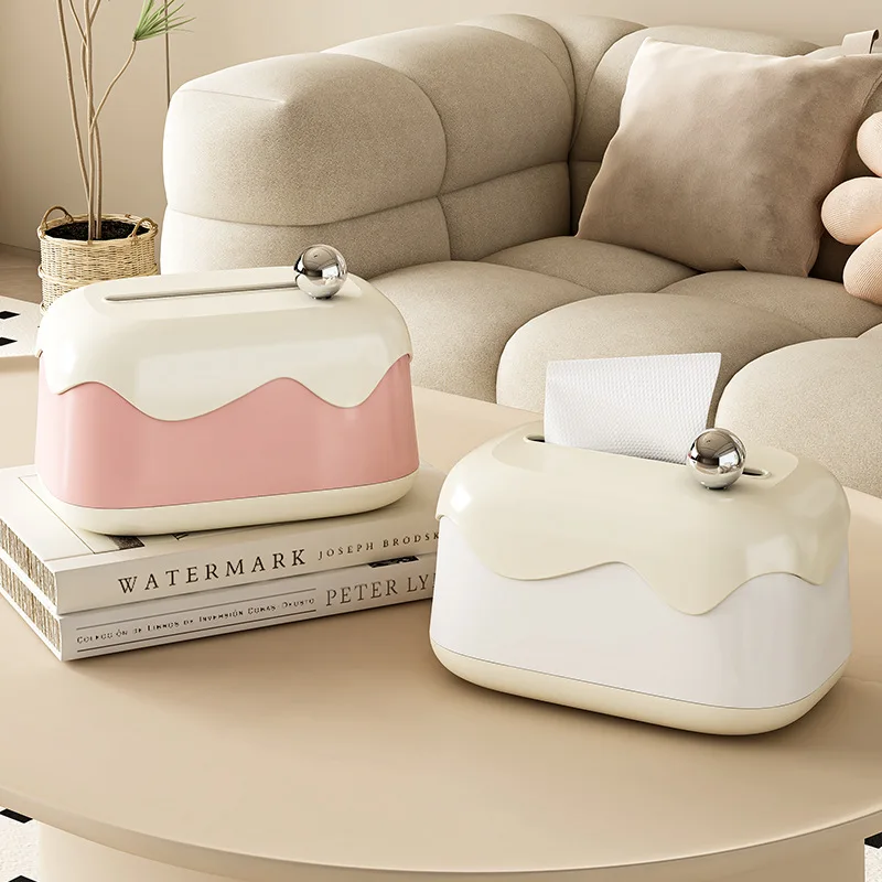 New Home Living Room Upscale Cream Wind Tissue Box Creative Ornament Convenient Multifunction Paper Organizer Office Sundries