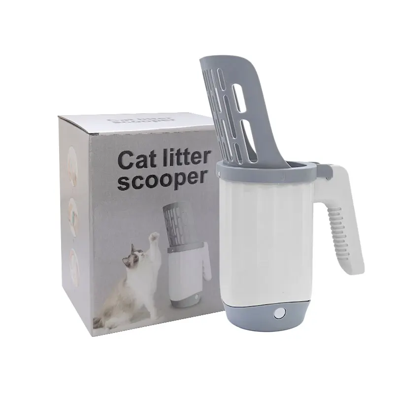 High quality 2 In 1 Easy Cleaning Pet Litter Poop Shovel Cat Litter Scoop With Waste Bags
