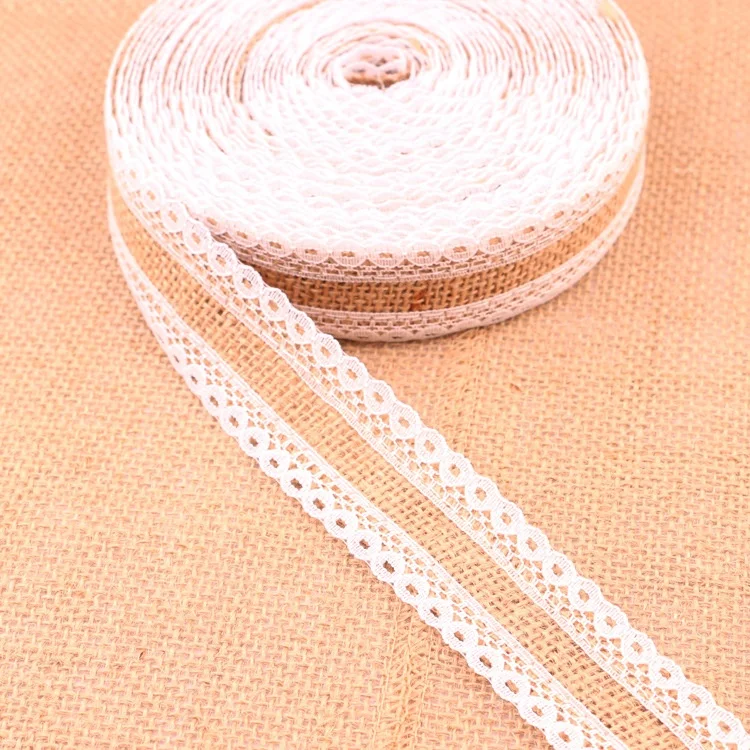 2.5cm Natural Linen Roll Burlap Ribbon Lace Band Wedding Party Home Decoration
