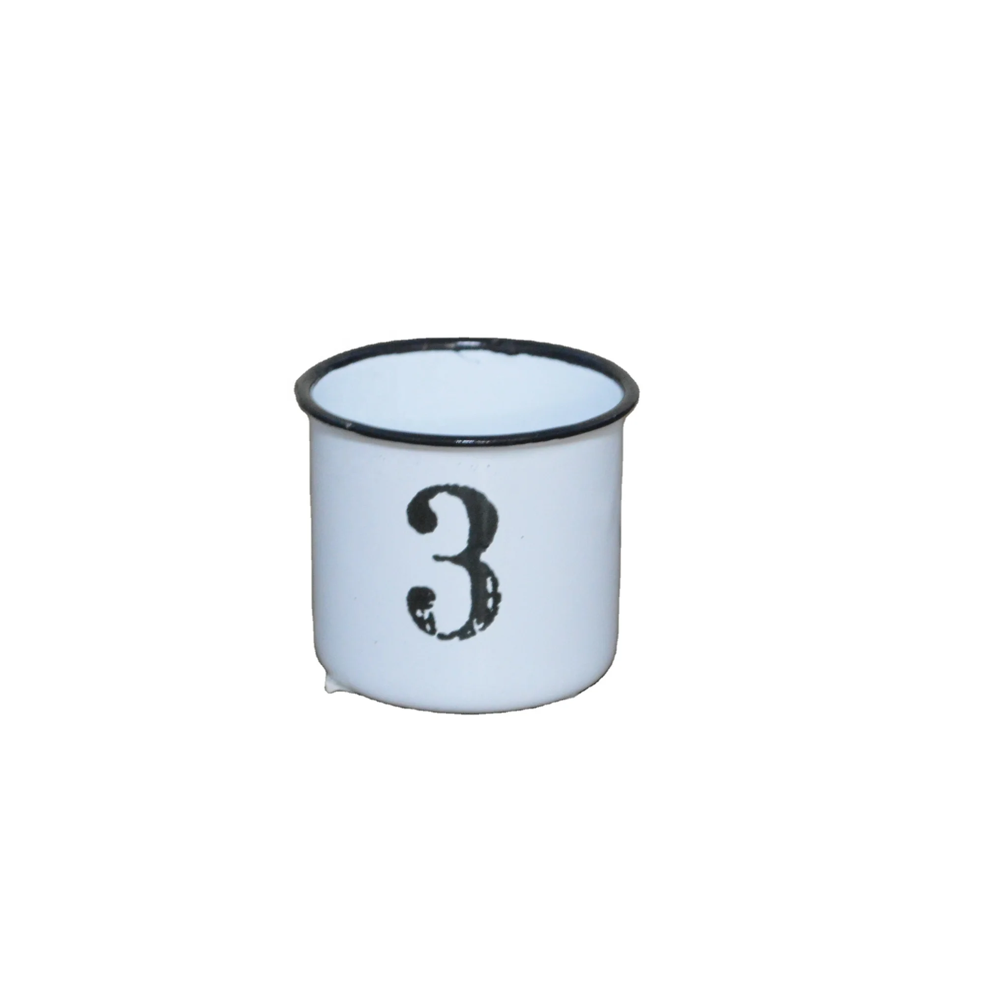 Dia 7cm  Promotion Enamel mug with handle enamel steel mug