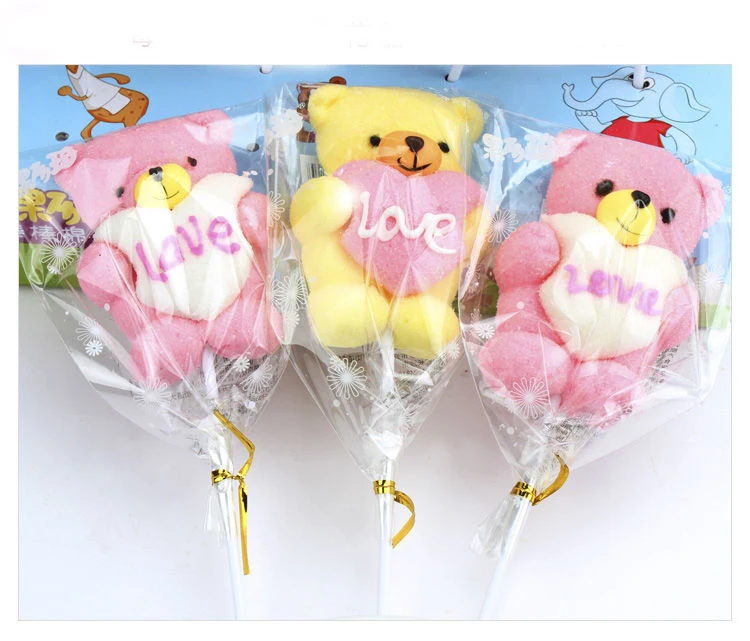 Hot wholesale  Cute Cartoon-Shaped Candy High marshmallow Lollipops for kids