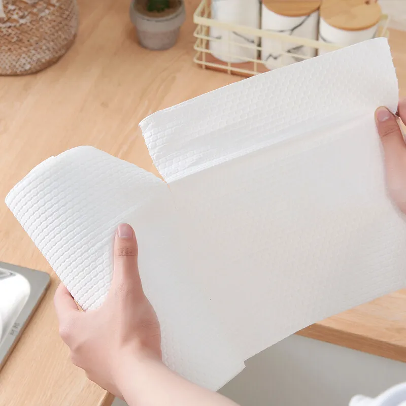 Kitchen Rolls Wipes Household Cleaning Cloth Lazy Rags Table Disposable Non Woven Cleaning Wipes Dry And Wet Cloth In Roll