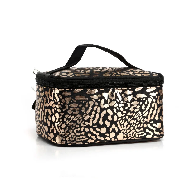 2022 Custom Boutique New Printing Beauty Cosmetic Make Up Toiletry Makeup LOGO Large Capacity Handbag Leopard Cosmetic Bag