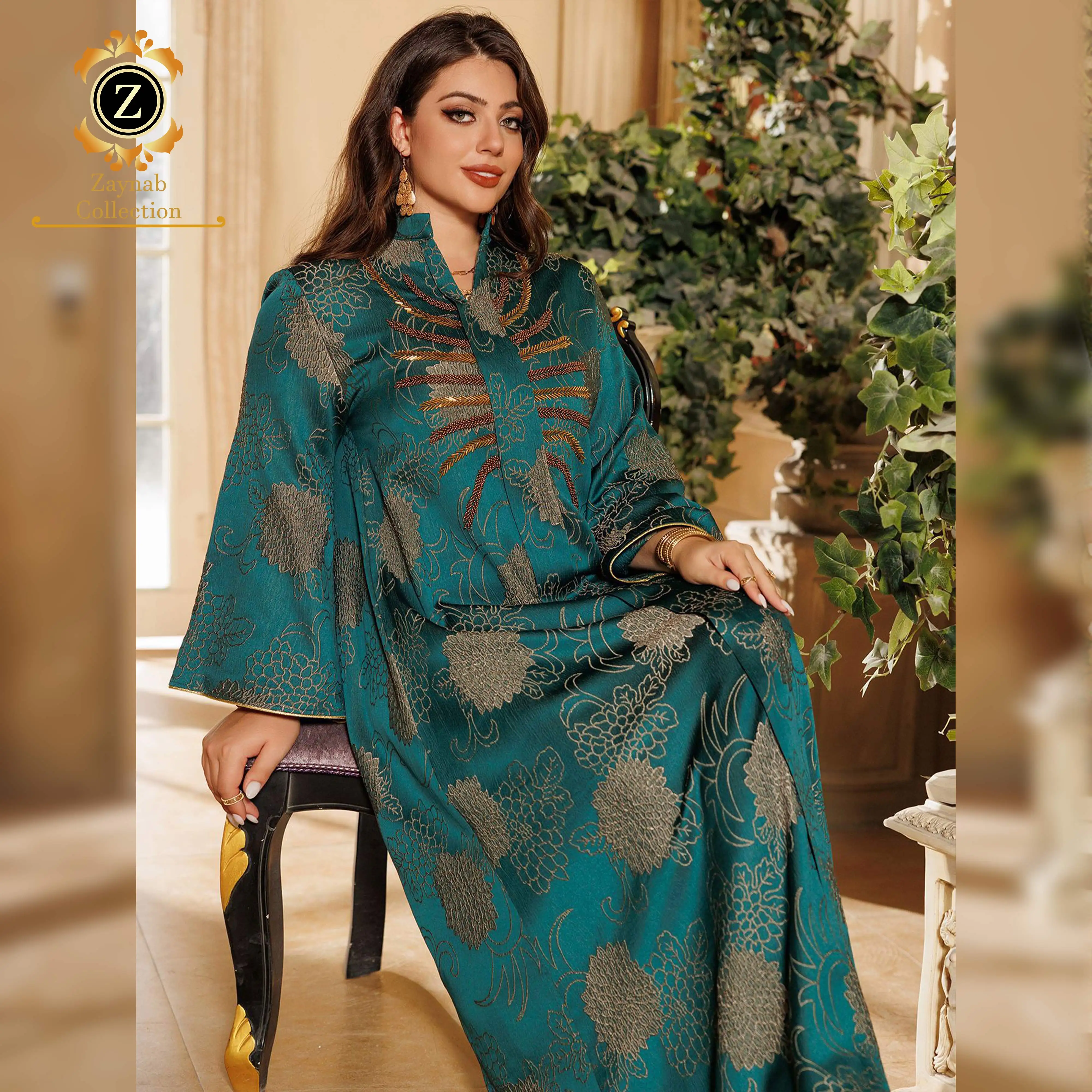 Zaynab Oem/Odm Abaya Dresses Women Muslim Dresses Islamic Clothing Abaya Islamic Clothing Silk Muslim Dress Abaya