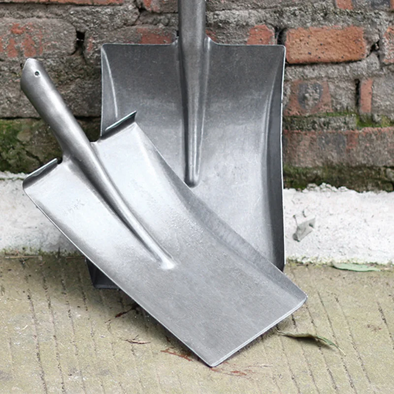Agricultural tools Thickened square flat shovel Carbon steel metal shovel Horticultural shovel without handle