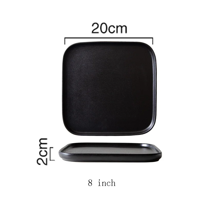 Black Hot square  Ceramic Plate Set Luxury Ceramic Plates Sets Dinnerware