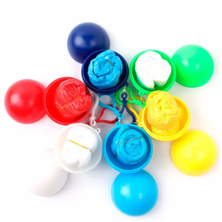 Custom Logo Disposable Raincoat Poncho in Keychain Ball Portable Emergency Raincoat Ballter rain suit