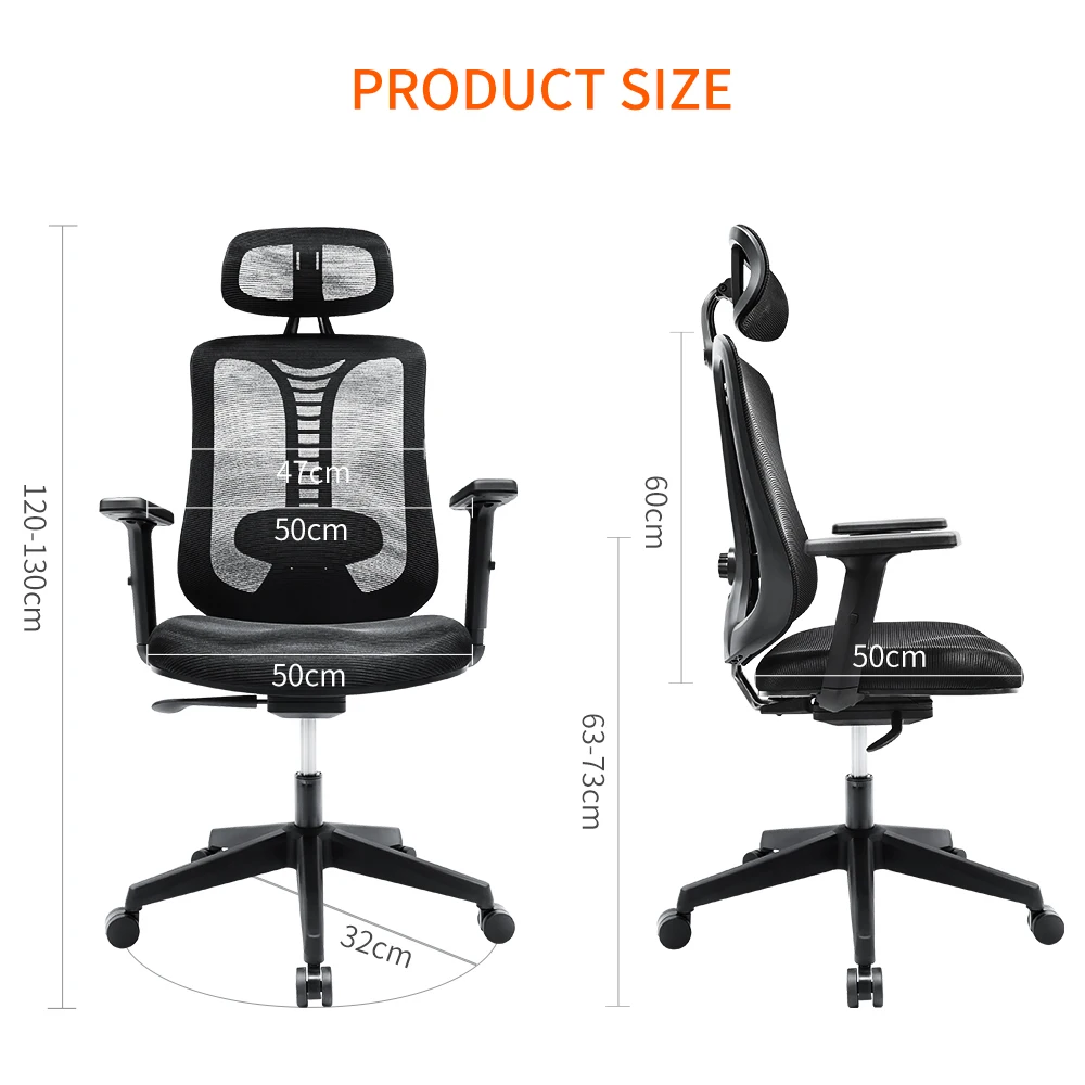 Half price free sample Adjustable armrests Chile modern movable rotating high-quality comfortable mesh computer office chair