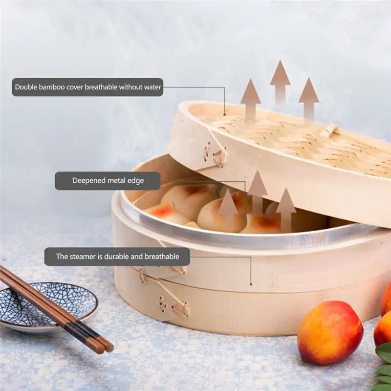 Dimsum 2 layer baozi steamer for breakfast shop