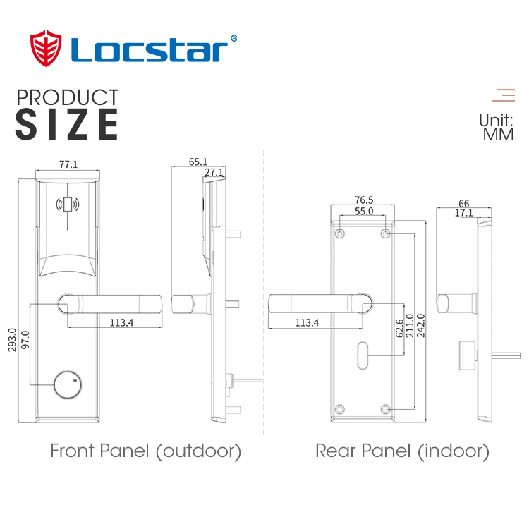 Locstar Electronic Contactless RFID Hotel Lock Popular Security Wooden Door Key Card Smart System Software for RF Locks