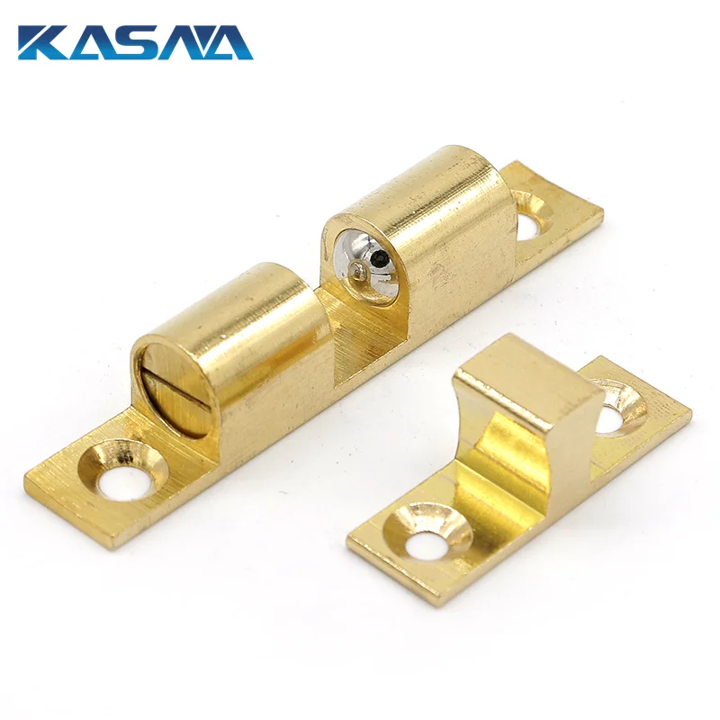 High Quality 50MM Cabinet Door Catch Brass Ball Catch Door Closer Sold Brass Double Ball Catch