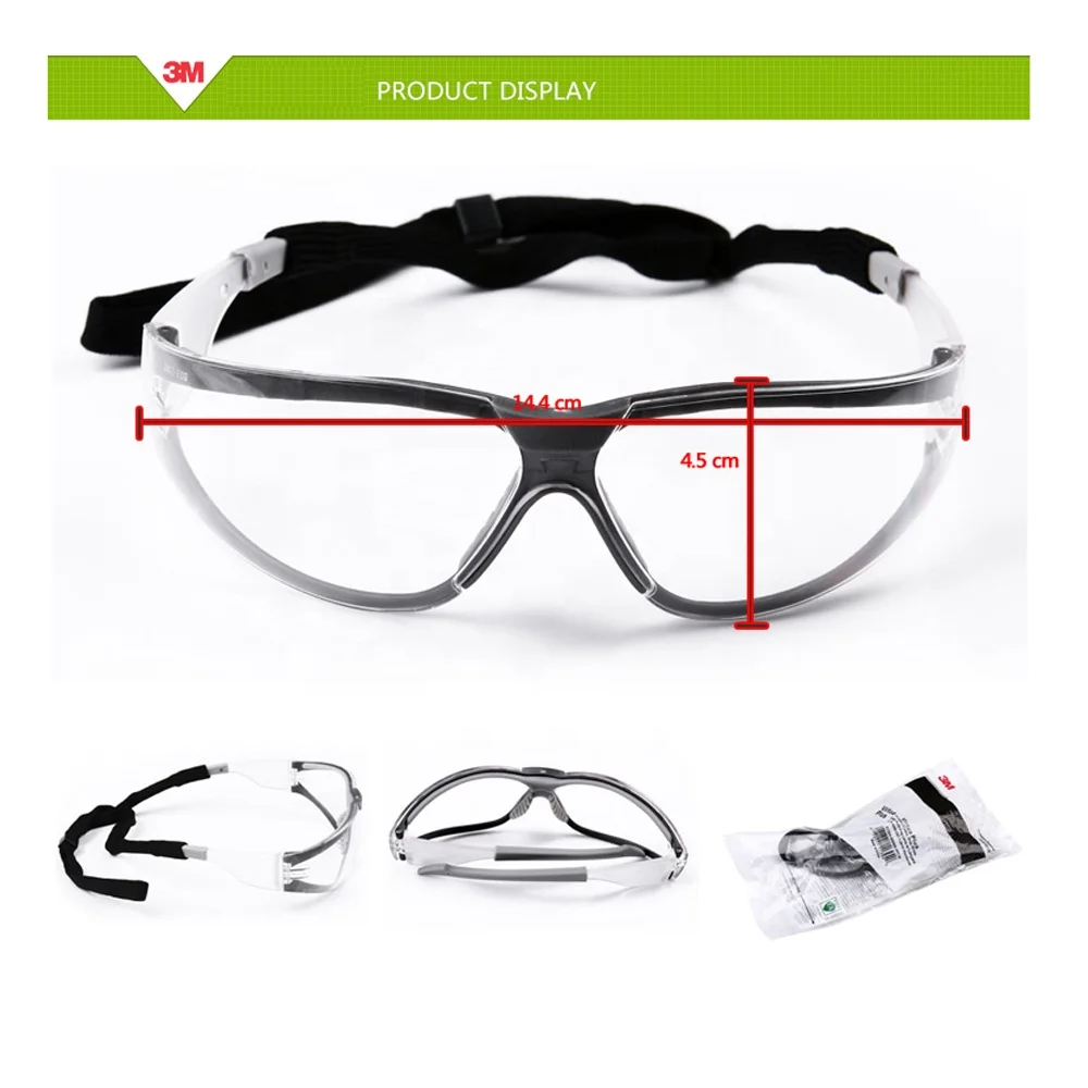 3M 11394 Safety Glasses Goggles Anti-Fog Antisand Windproof Dust Resistant Transparent Glasses Protective Working Eyewear