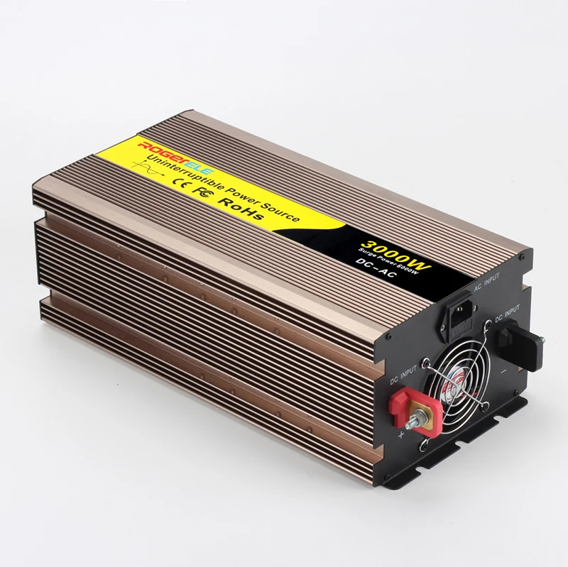  3000W 12v 24v Инвертор постоянного тока в переменный 110v 230 В немодулированная Синусоидальная волна инвертор с зарядным устройством