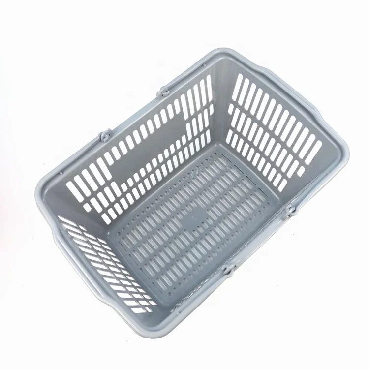 Hot sale eco-friendly mini 10L supermarket grocery 2 handles PP plastic shopping basket