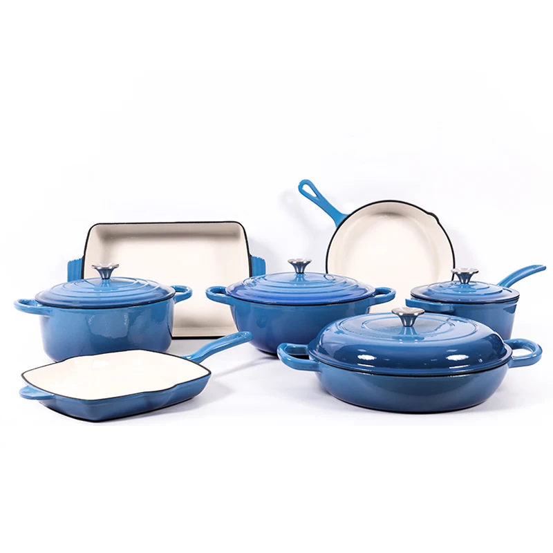 custom Kitchen enamel cast iron cookware set Multi Cookware Cast Iron Enameled Pots And cast iron Pans Set