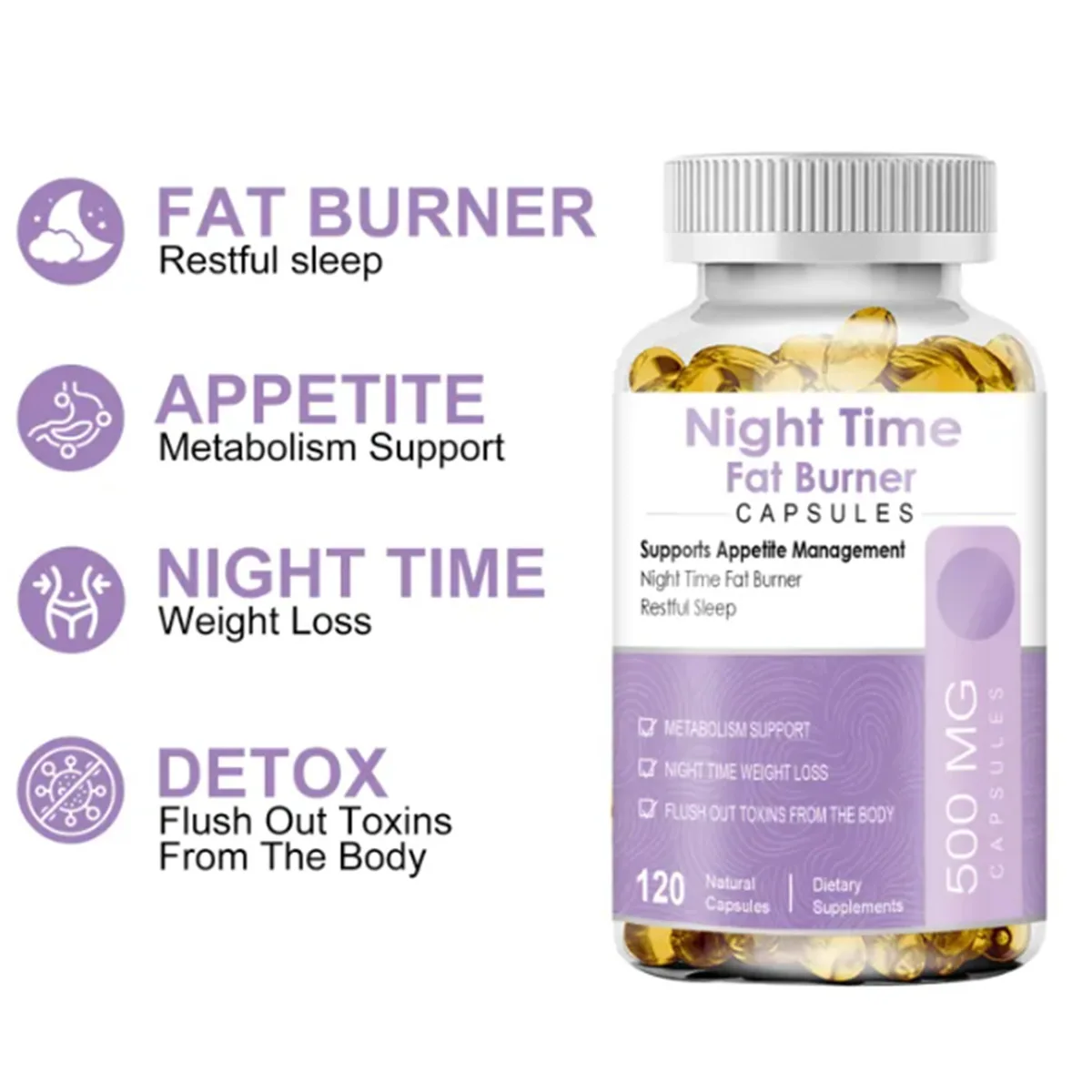 Private Label Extract Night Time Fat Burner Capsule For Women Enhance Fat Burn soft capsules