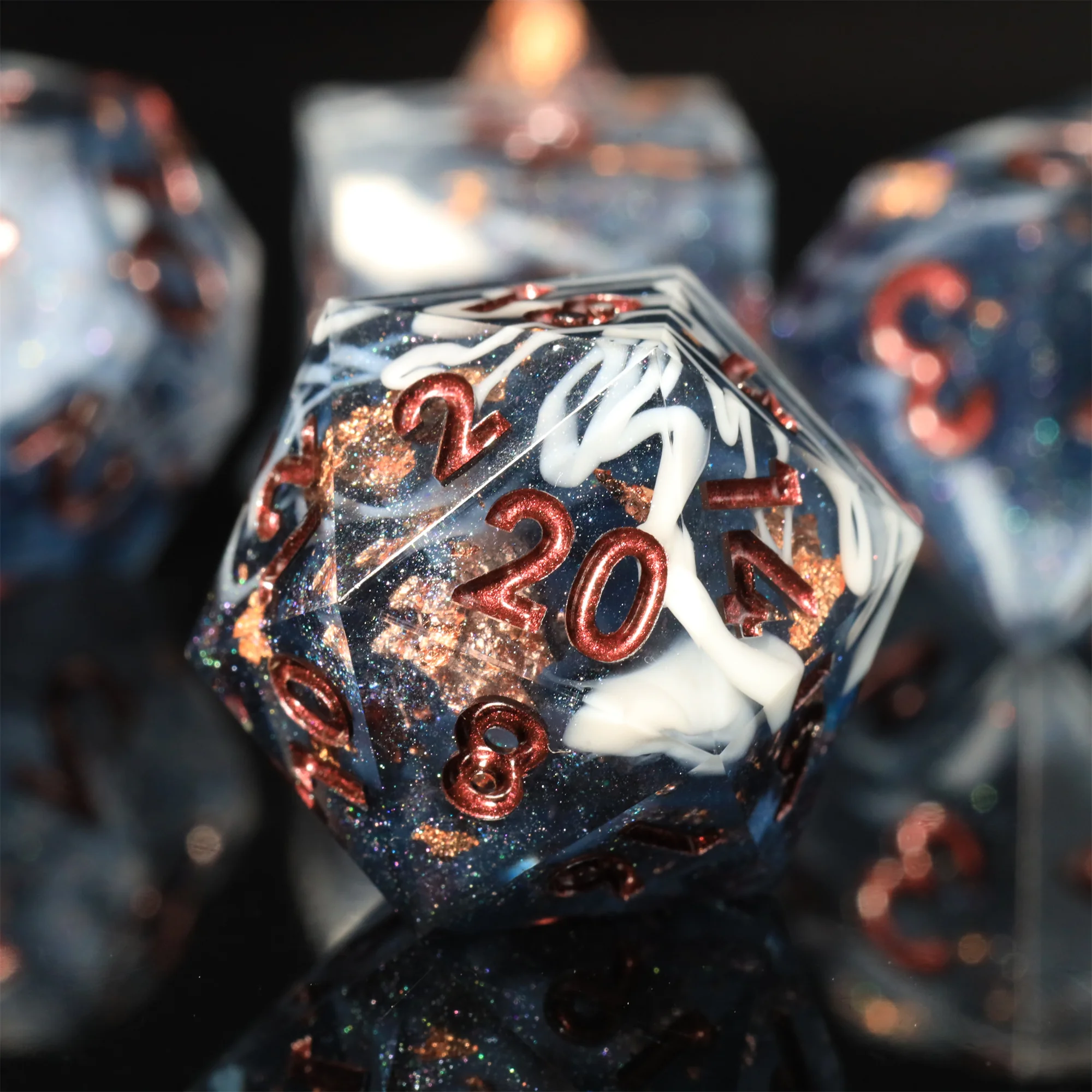 MINI PLANET DND Dice Set Handmade Colored Polyhedral Resin Dice with Sharp Edges For TRPG Games Custom DND Dice Set and D6 D20