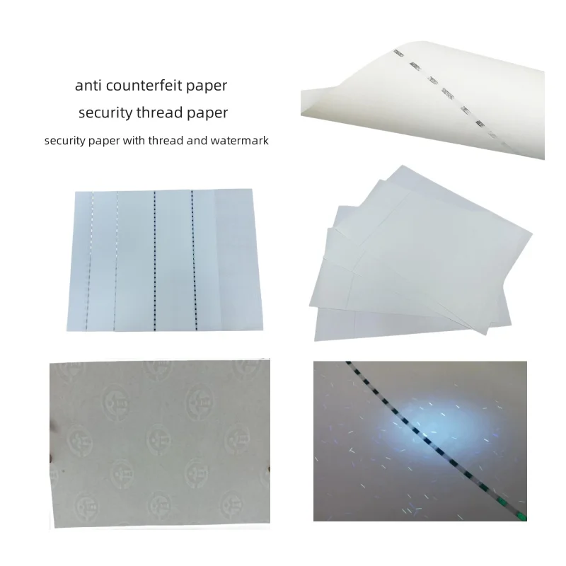 Qiang Qiang paper indian Custom high quality banknote cotton paper security paper 40gsm 45gsm 85gsm with uv invisible fiber