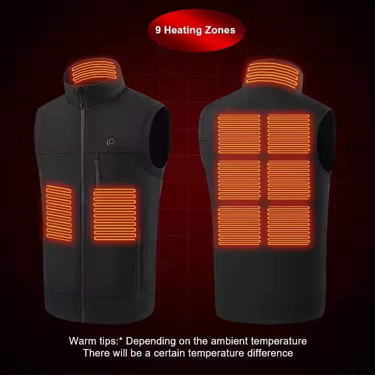 Wholesales Winter and outdoor 3 level temperature heated body warmer sleeveless vest usb heated vest for men