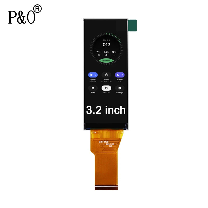 Polcd 3.2 inch SPI+16 BIT RGB 320x820 30 pin lcd screen