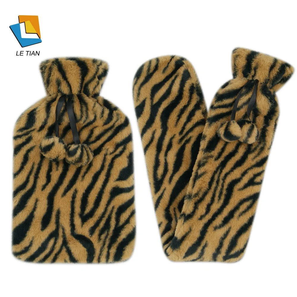 leopard rubber hot water bottle cover