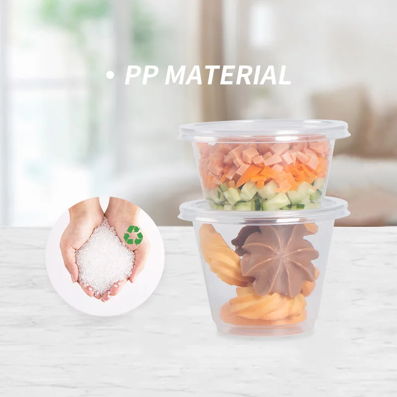 Hot Selling High Quality 500ml Food Safe Packaging Plastic Sauce Cups Salad Dressing Kitchen Storage Container