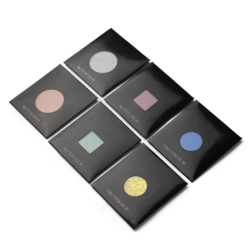Wholesale Cardboard Custom Black Mini Single Eyeshadow Pan 36mm 26mm Eye Shadow Sleeve Box Eyeshadow Envelope Packaging