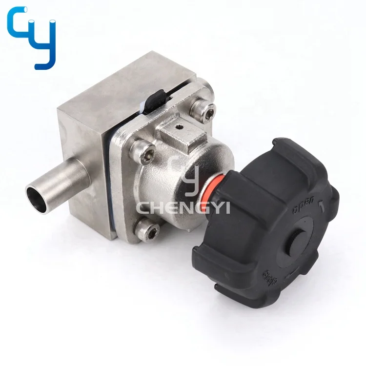 DN25 Welded stainless steel  straight through direct way manual diaphragm valve