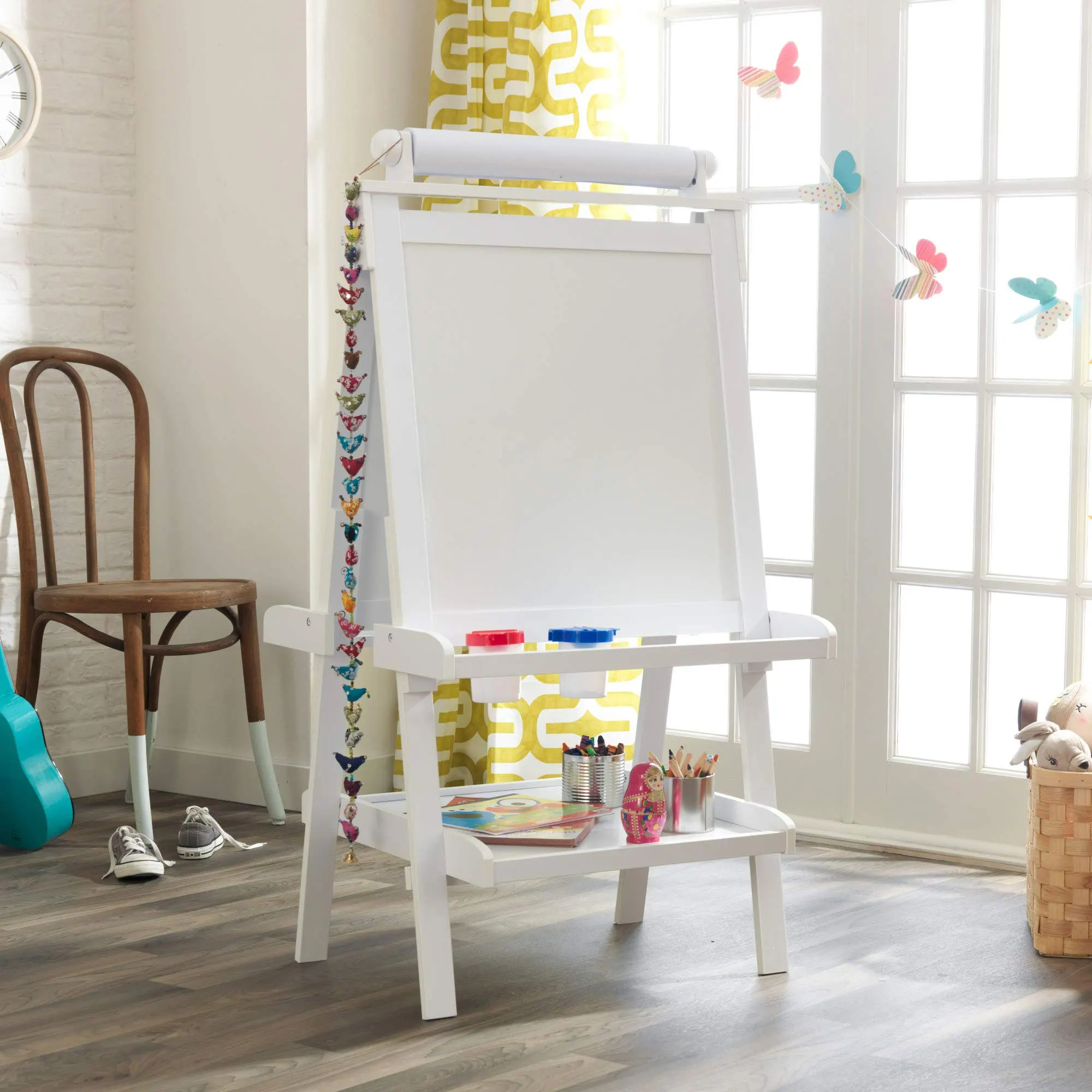 Wooden Easel folding children wooden mini easel display quality wooden desktop scroll painting tool easel Gift for boys girls