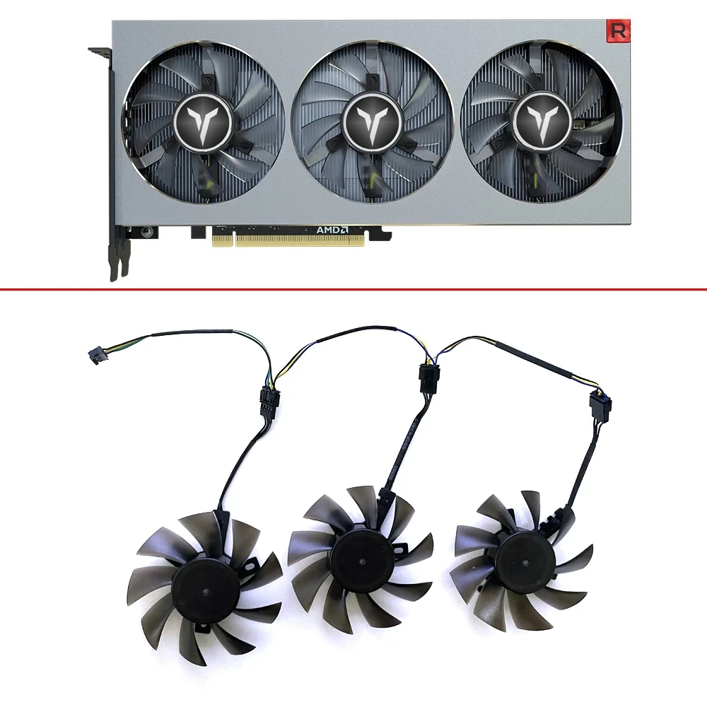 NEW 3PCS 75MM FD7010H12S 12V 0.35A Double ball bearing AMD Radeon VII GPU FAN For ASRock ASUS XFX Dataland MSI Yeston Sapphire