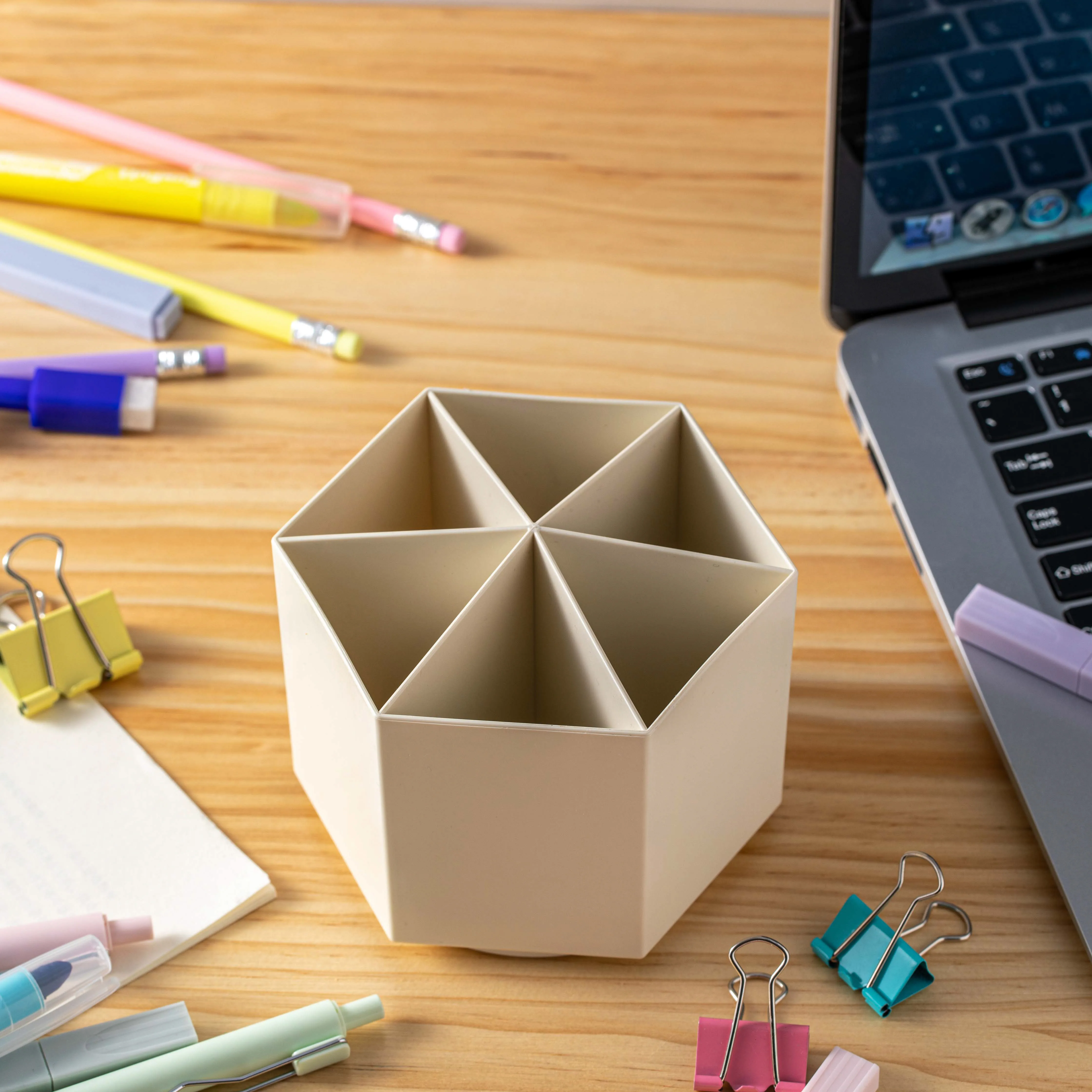 Pencil Stand Desk Fancy Storage Container Desk Mesh Organizer Table Spinning Pen Holder Custom Plastic Multifunction Wholesale