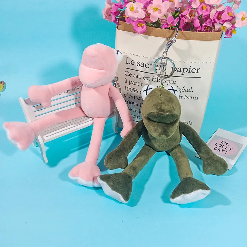 Plush Doll Frog Bell Keychain Cartoon Cute Fun Trend Pendant for Unisex Accessories Birthday Gift Exquisite New