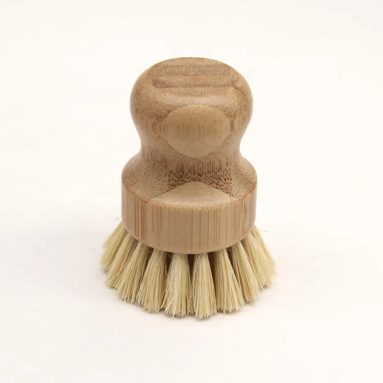 Bamboo Dish Scrub Brush Natural Scrub Cleaning Brush Vegetable Brush for Dishes   Cast Iron Pots Pans Used in  Kitchen